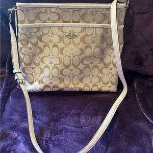 Coach Cream Crossbody Bag with Signature Monogram